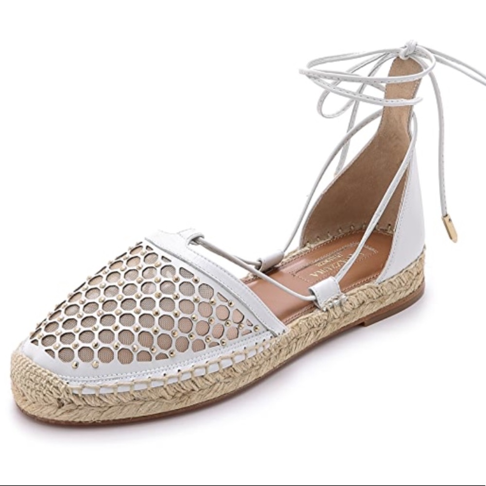 Aquazzura Blondie Studded  Leather Espadri…